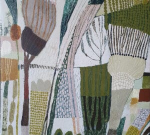 Värikäs abstrakti maalaus luonnon inspiroimana